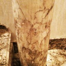 Faux Marble Column with bronze capital and base1